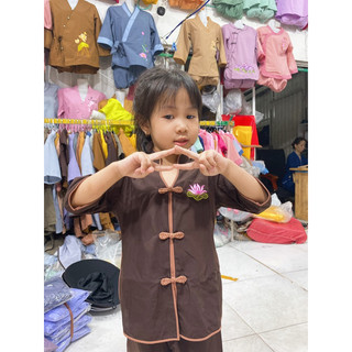 Đồ đi chùa cho bé, đồ trẻ em, áo lam đi chùa