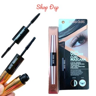 Chuốt mi 2 đầu - mascara 2 đầu sivanna colors dual volume curl mascara hf9020 làm cong và dày mi