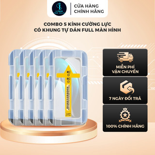 Combo 5 Kính cường lực iphone full màn hình có khung tự dán