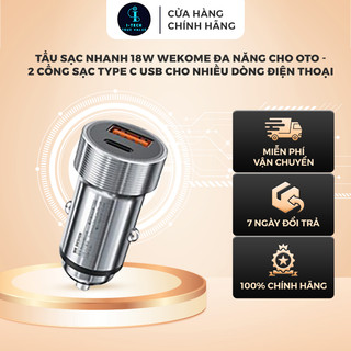 Tẩu Sạc Nhanh 18W  Wekome Đa Năng Cho Oto - 2 Cổng Sạc Type C Usb Cho Nhiều Dòng Điện Thoại