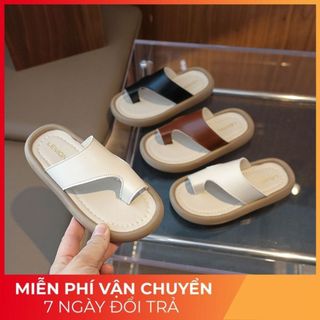 Dép lê xỏ ngón da mềm HOT 2024 mã V7705 Quảng Châu cao cấp cho bé trai bé gái từ 3 tuổi đến 15 tuổi (Ảnh thật, video)