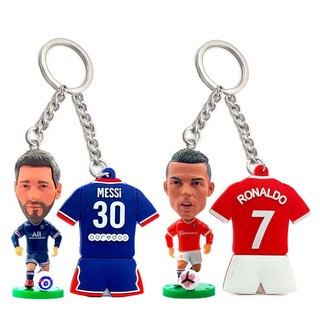  Móc Khoá Mô Hình Cầu Thủ Bóng Đá Ronaldo Messi Kèm Áo Câu Lạc Bộ Thi Đấu Móc Đeo Chìa Khoá Balo 