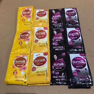 Dây dầu gội - xả sunsilk đen - vàng dây 10 gói
