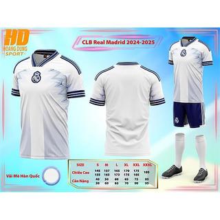 Real Mardrid trắng 24/25, quần áo bóng đá, đồ đá banh in tên số theo yêu cầu, in chìm,không bong tróc HUNGSPORT TN