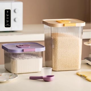 Thùng đựng gạo thông minh 5 - 10kg FEEKA nhựa cao cấp, hộp đựng gạo có gioăng silicon chống mối mọt