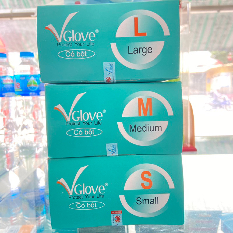 Găng tay y tế có bột, bao tay y tế có bột, găng tay cao su y tế hàng chính hãng Size S M L