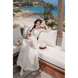 Đầm maxi 2 dây bản to, đầm du lịch Coastal Couture Dress trang nhã - Flower & Dot