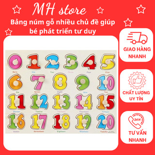 Bảng núm gỗ ghép hình nhiều chủ đề chữ cái, số học, động vât,..giúp bé phát triển tư duy và trí tuệ