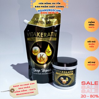 Kem ủ tóc Vita Keratin Deep Repair hủ 500ml, túi kem ủ tóc 1kg phục hồi chuyên sâu từ gốc chính hãng Unilever Việt Nam
