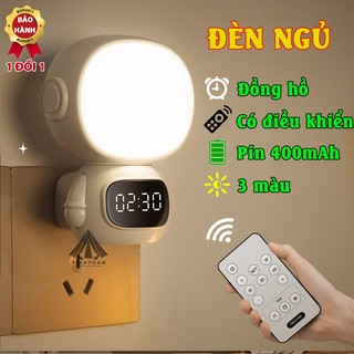 Đèn ngủ phi hành gia sạc tích điện,có remote điều khiển từ xa và hiển thị đồng hồ điện tử