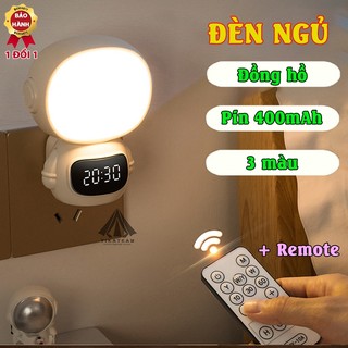 Đèn ngủ phi hành gia tích điện mẫu mới 2024 với màn hình hiển thị thời gian, remote điều khiển từ xa