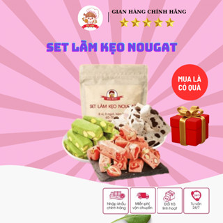Set Nguyên Liệu Làm Kẹo NOUGAT Hạnh Phúc Ngon Thượng Hạng BếpLisa (Có Đầy Đủ Giấy Gói)(KHÔNG KÈM BƠ)