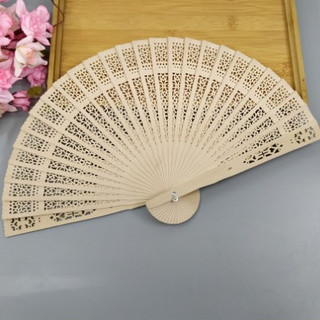 Quạt trầm xếp gỗ cổ trang nan gỗ quà tặng hàng mỹ nghệ decor làm đạo cụ múa chụp hình