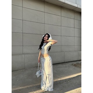 Quần dài ống rộng basic REGODS  vải nỉ chân cua 420gsm form rộng unisex nam nữ lưng chun - SweatPants Wide Basic