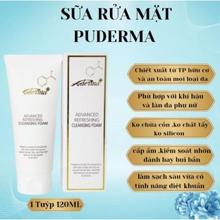 Sữa rửa mặt trắng sáng Puderma Advanced Refreshing Cleansing Foam,sữa rửa mặt Puderma dành mọi loại da 120ml