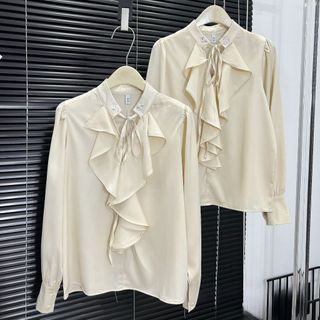 Áo Sơ Mi Lụa Cổ Bèo Đính Đá ( ảnh thật )