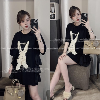 Váy xuông mềm mại hàng quảng châu loại 1 thỏ đính nơ nổi