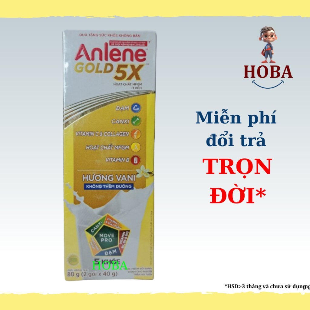Sữa gói Anlene Gold 5x Sample - 2 gói 80g - Hàng chính hãng