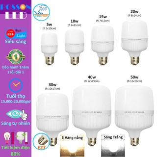 Bóng đèn Led trụ 50w 40w 30w 20w 15w 10w 5w siêu sáng tiết kiệm điện thân kín nước mưa E27 220v LC-5-50x