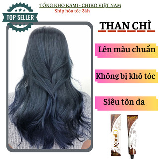 Thuốc Nhuộm Tóc Màu Than Chì Kami Tặng kèm trợ nhuộm và phục hồi tảo biển