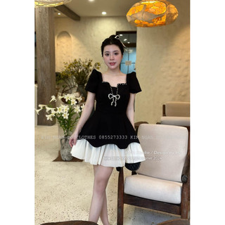 Váy nơ đá phối tùng siêu xinh