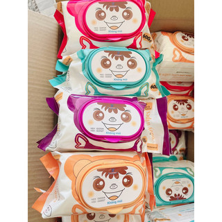Thùng 30 gói khăn ướt khỗ lớn baby wipes gấu siêu to Không mùi 600gr