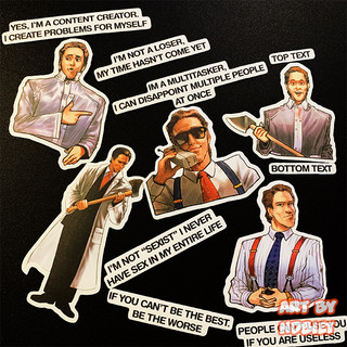 Bộ hình dán Sticker Sigma grindset meme Patrick Bateman [American Psycho]