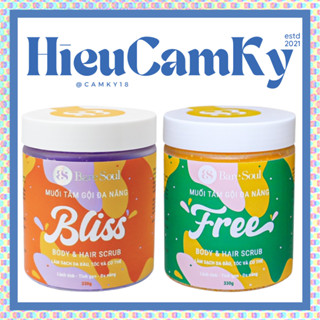  Muối tắm gội tẩy tế bào chết da đầu tóc và cơ thể BareSoul Body & Hair Scrub 330g - FREE + BLISS 