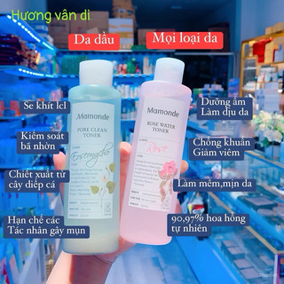 Nước hoa hồng mamonde, toner diếp cá, rau má 150 - 250ml