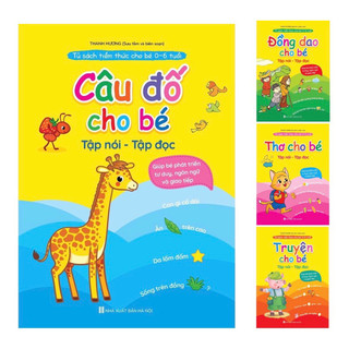 Sách - Bộ 4 cuốn Đồng dao - Thơ - Truyện - Câu đố cho bé Tập nói