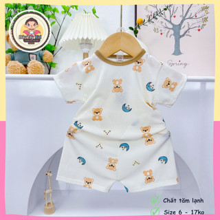 Bộ cộc tay cổ viền nâu Dâu Tây Kid phối màu sắc dễ thương cho bé trai, bé gái dành cho bé từ 3m-24m, DAUTAY18