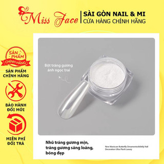 Tráng Gương Trắng - Tráng gương ngoc trai ánh trắng - Bột nhũ tráng gương mịn - Tráng gương nail ngoc trai trong trắng