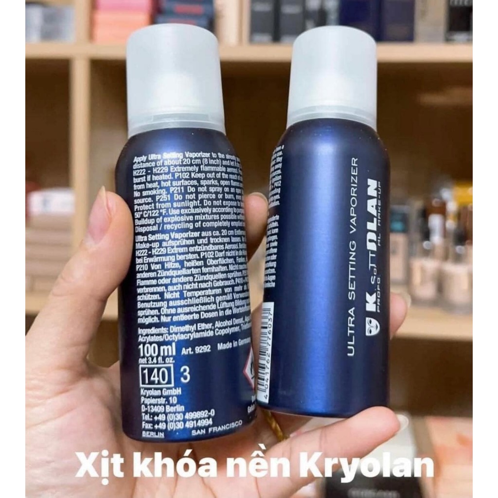 Xịt Khóa Nền Kryolan  Cho Lớp Makeup Hoàn Hảo -Hàng Chính Hãng