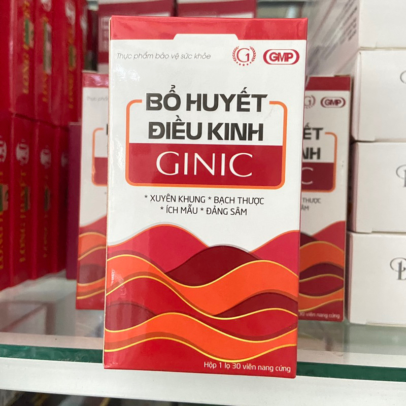 Bổ Huyết Điều Kinh Ginic hỗ trợ tăng cường nội tiết tố nữ, điều hòa kinh nguyệt, giảm đau bụng kinh