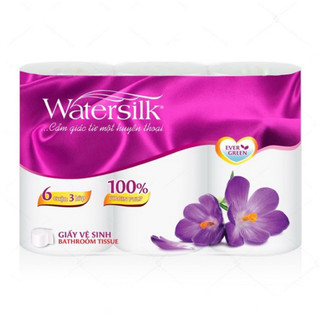 Giấy vệ sinh Watersilk 6 cuộn không lõi W418 x 3 lớp bột giấy nguyên sinh- NAMART