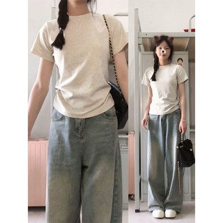 Áo babytee ôm dáng basic áo thun trơn chiết eo nhiều màu cotton co giãn eooshop