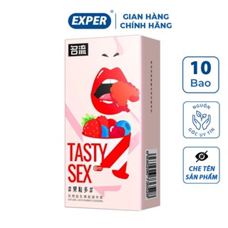 Bao cao su miệng TASTY Oral hương dâu, bcs quan hệ bằng miệng an toàn siêu mỏng