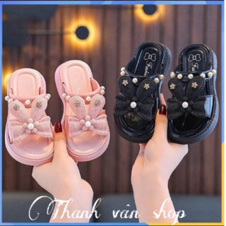 Dép Nơ soàn tai Thỏ bé gái bản ngan cho mẹ và bé có hình con gấu đáng yêu'