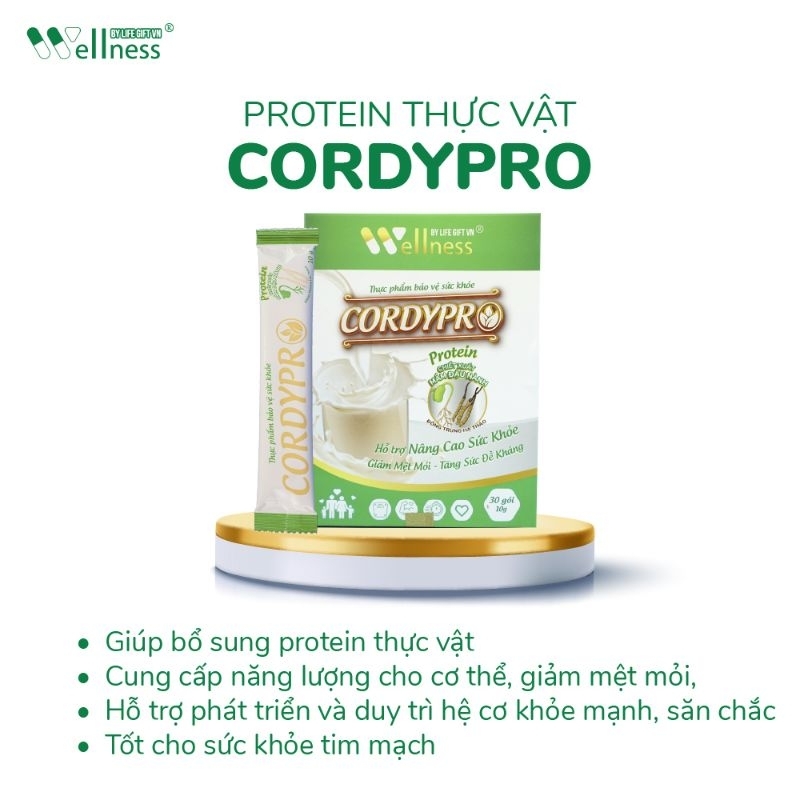 Thực phẩm dinh dưỡng CORDYPRO bổ sung Protein thực vật, tăng cường sức đề kháng (hộp 30 gói)