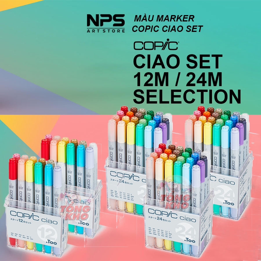 Màu, Màu Marker COPIC CIAO, Set My First Copic, Set 12/24 [Chính hãng độc quyền]