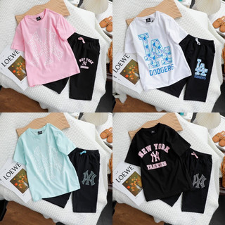 Bộ cotton quần legging đùi MI Gao Kids, bộ cotton nữ co giãn 4 chiều cao cấp