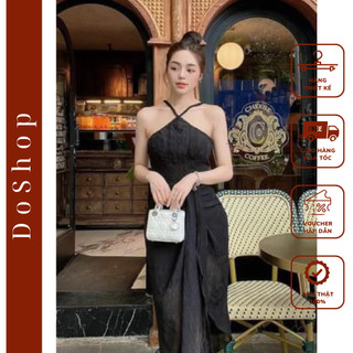 Đầm thiết kế Váy body cổ yếm dự tiệc chất tơ sang trọng T2Y DOSHOP