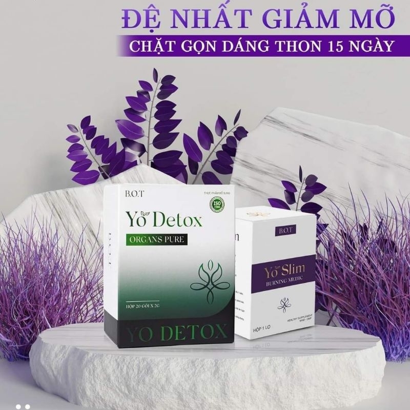 Combo Giảm Cân Yo Slim và Yo Detox của B.O.T . Hộp 30 viên. An Toàn Cho Mẹ Sau Sinh