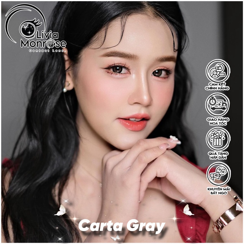 Caral Gray Lens ( Có tặng khay đựng lens )