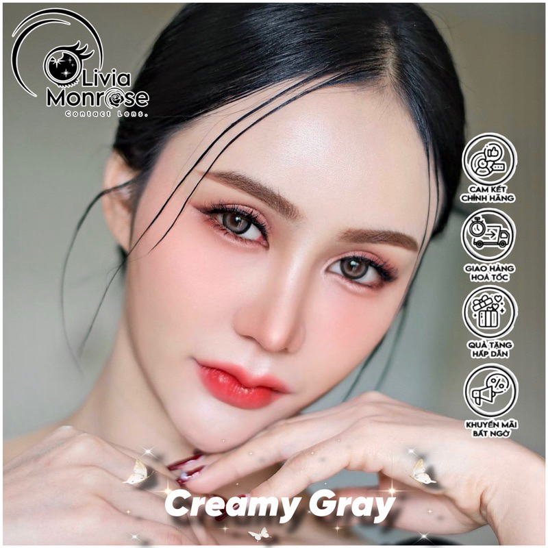 Creamy Gray ( Có tặng khay đựng lens )