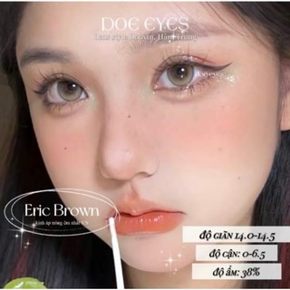 Kính Áp Tròng Len Nâu Eric Brown 0-7 Độ DOE EYES HSD 6 Tháng