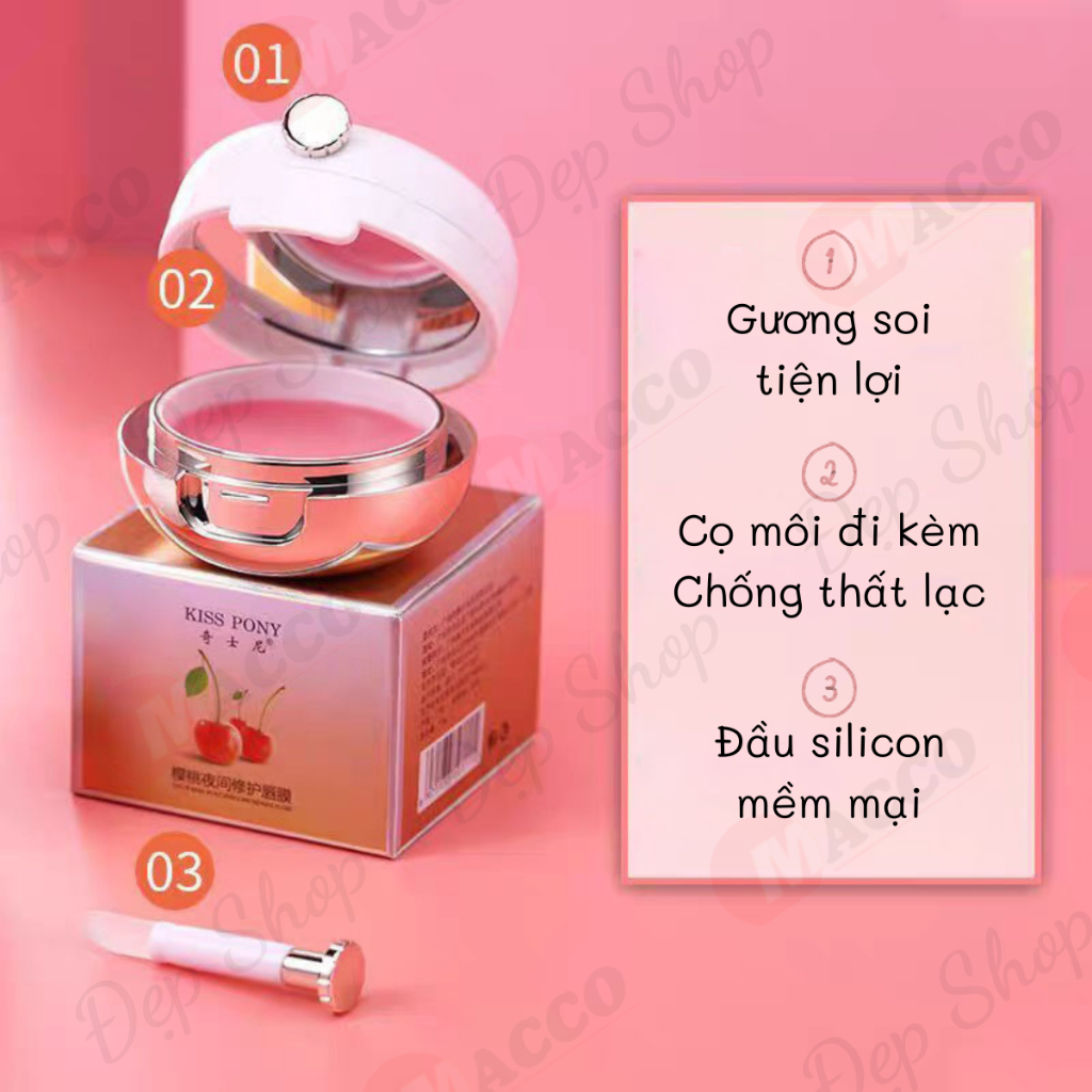 Mặt Nạ Ủ Môi Dưỡng Hồng KISS PONY Giúp Môi Căng Mọng - Mềm Mịn - Tẩy Da Chết Cho Môi | BigBuy360 - bigbuy360.vn