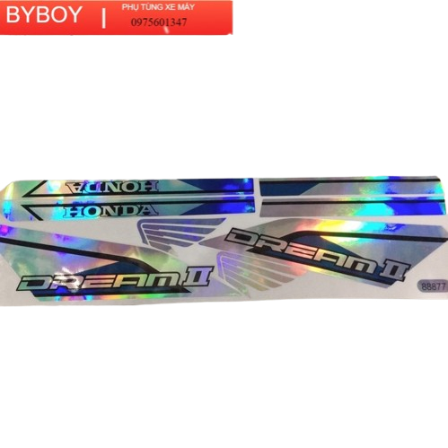 Tem DREAM Thái Việt Điều Dán Độ Kiểu Trọn Bộ Crom 7 Màu Xanh Bạc Siêu Nét Tem Chống Phai Màu