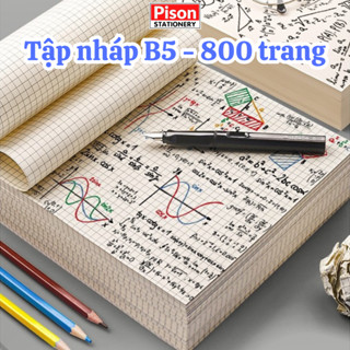 Giấy nháp, bản thảo phân vùng Pison size B5 80 trang không bìa dành cho học sinh chuyên dùng thi, giấy tính toán
