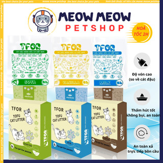 Cát đậu nành TFOR Túi 6L. Cát vệ sinh cho mèo chiết xuất từ đậu nành an toàn cho mèo.